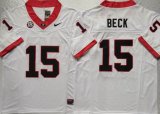Georgia Bulldogs #15 Carson Beck white college football jersey-PNS