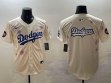 2025 Nike Los Angeles Dodgers blank beige fashion majestic baseball jerseys Sakura plate 02