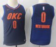 Youth Nike Oklahoma City Thunder #0 Russell Westbrook blue fashion nba jersey-MHD
