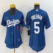 Women Nike Los Angeles Dodgers #5 Freddie Freeman blue majestic baseball Jerseys-BD