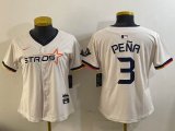 Youth Houston Astros #3 Jeremy Pena white majestic baseball jerseys Joint name 03