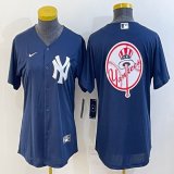 Women Nike New York Yankees blank blue majestic baseball Jerseys-BD 01