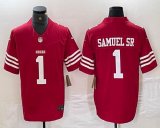 San Francisco 49ers #1 Deebo Samuel Sr red Nike Vapor F.U.S.E. Limited Jersey