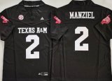 Texas A&M Aggies White #2 Johnny Manziel black college football jerseys