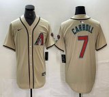 Nike Arizona Diamondback #7 Corbin Carroll beige baseball jerseys