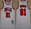 Chicago Bulls #91 Dennis Rodman white Throwback nba jerseys-XD