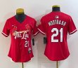 Women Nike St.Louis Cardinals #21 Lars Nootbaar red majestic Baseball Jersey city version-BD