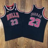 Chicago Bulls #23 Michael Jordan black basketball jersey Champion patch-LC