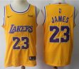 Youth Nike Los Angeles Lakers 23 LeBron James yellow basketball jersey-S8