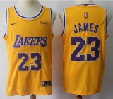 Youth Nike Los Angeles Lakers 23 LeBron James yellow basketball jersey-S8