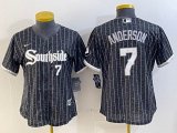 Youth Nike Chicago White Sox #7 Tim Anderson black Majestic baseball jerseys city version-BD