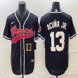 Nike Atlanta Braves #13 Ronald Acuna Jr. black MLB Baseball jerseys Joint name-BD 01