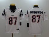 Youth New England Patriots #87 Rob Gronkowski Nike white Color Rush Limited Jersey
