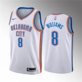 Youth Oklahoma City Thunder #8 Jalen Williams white nba jerseys Hot press font