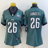 2023 super bowl Youth Philadelphia Eagles #26 Miles Sanders green Color Rush Limited Jersey