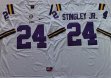 Nike LSU Tigers #24 Derek Stingley Jr. White NCAA football jerseys