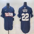 Nike New York Yankees #22 Juan Soto Navy majestic baseball Jerseys Joint name-BD 01