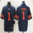 Nike BChicago Bears #1 Justin Fields blue Color Rush Limited Jersey-BD 01
