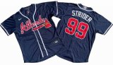 Atlanta Braves 99# Spencer Strider Nike Navy Alternate Replica Player Name Jersey