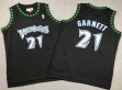 Youth Minnesota Timberwolves #21 Kevin Garnett black Throwback basketball jersey-XD