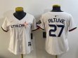 Youth Houston Astros #27 Jose Altuve white majestic baseball jerseys Joint name 03