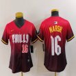 Women Nike Philadelphia Phillies #16 Brandon Marsh red majestic baseball jerseys city version 01
