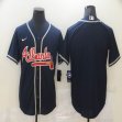 Nike Atlanta Braves blank dark blue majestic baseball Jersey-BD