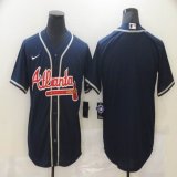 Nike Atlanta Braves blank dark blue majestic baseball Jersey-BD