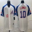 Nike Anaheim Angels #10 Chipper Jones white blue majestic baseball city version 02