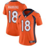 Women Nike Denver Broncos 18 Manning orange Color Rush Limited Jersey