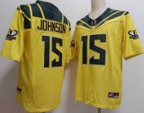 Ducks #15 Tez Johnson yellow college football jerseys