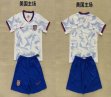2025-2026 United States team white blue kid soccer jerseys home