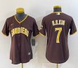 Women Nike San Diego Padres #7 H.S.Kim brown majestic baseball jerseys