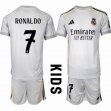 2025-2026 Real Madrid club #7 RONALDO white kid soccer jerseys home