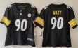 Women Nike Pittsburgh Steelers #90 T. J. Watt black white Nike Vapor F.U.S.E. Limited Jersey