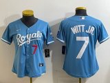 Youth Nike Kansas City Royals #7 Bobby Witt Jr. skyblue majestic baseball jerseys -BD