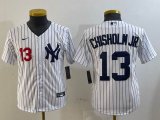Youth Nike New York Yankees #13 Jazz Chisholm Jr. white majestic baseball Jersey-BD