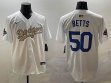 Los Angeles Dodgers #50 Mookie Betts white Nike majestic baseball Jersey-BD 02