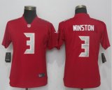 Women Buccaneers #3 Jameis Winston red nike Color Rush Limited Jersey