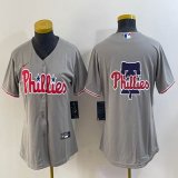 Women Nike Philadelphia Phillies blank gray majestic baseball jersey big logo