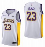 Nike Los Angeles Lakers 23 LeBron James white basketball jersey