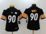 Women Nike Pittsburgh Steelers #90 T. J. Watts Black Color Rush Limited Jersey
