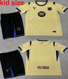 2025-2026 Barcelona club beige blue kid soccer jerseys away