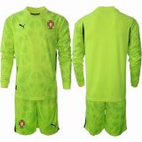 2025-20256 Portugal Fluorescent green goalkeeper long sleeves soccer jerseys