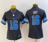Women Nike Detroit Lions #16 Jared Goff black Color Rush Limited Jersey
