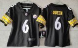 Women Nike Pittsburgh Steelers #6 Patrick Queen black black Color Rush Limited Jersey