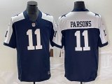 Nike Dallas Cowboys #11 Micah Parsons blue white Color Rush Limited Jersey 03
