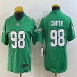 Women Nike Philadelphia Eagles #98 Jalen Carter green Color Rush Limited Jersey -BD 03
