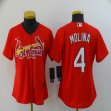 Women Nike St.Louis Cardinals #4 Yadier Molina red majestic baseball jersey