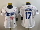 Youth 2025 Nike Los Angeles Dodgers #17 Shohei Ohtani white fashion majestic baseball jerseys Sakura plate